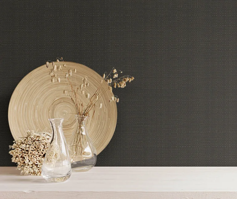 Bali Basketweave Wallpaper - Black — Ảnh 3