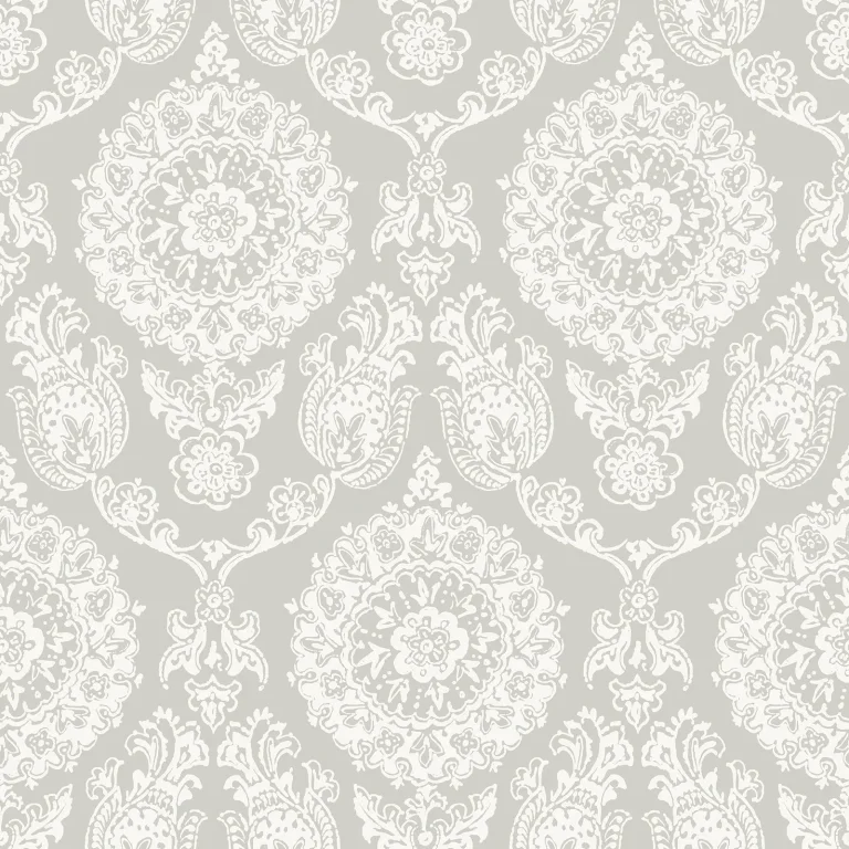 Chesapeake Helm Damask Floral Medallion Wallpaper - Taupe — Ảnh 3