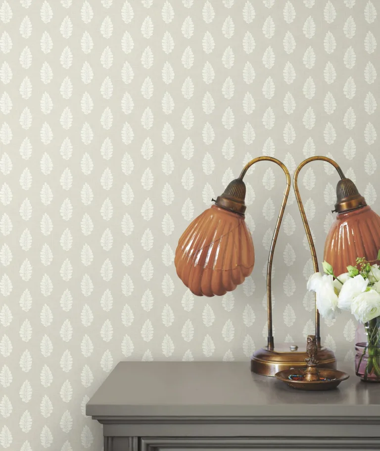 Leaf Pendant Wallpaper - Grey — Ảnh 3