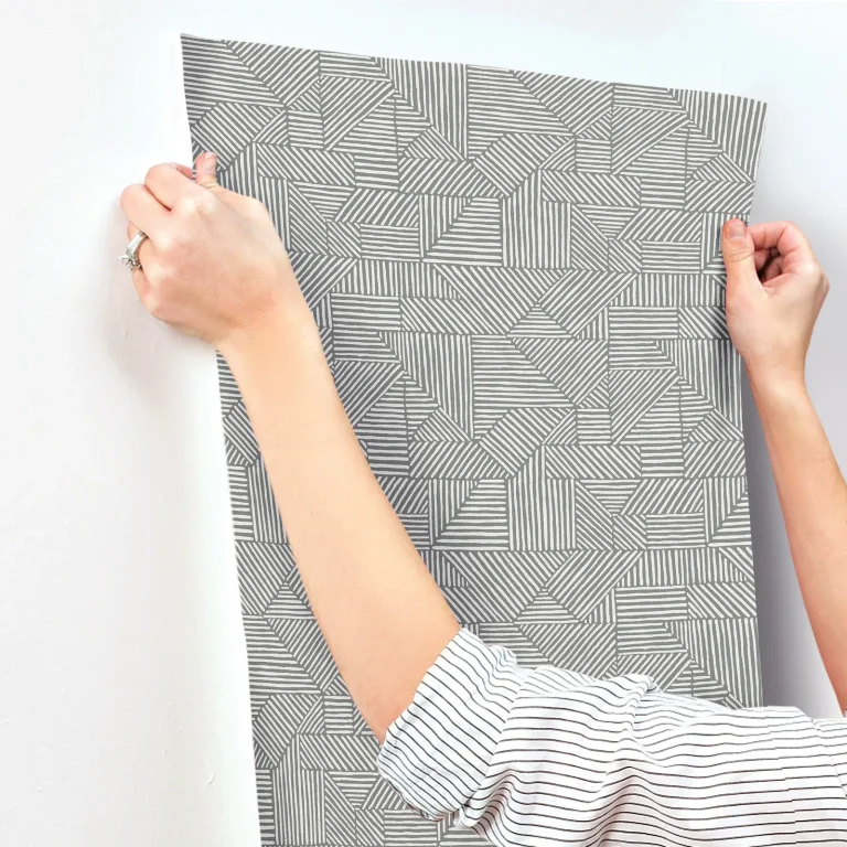 Crescendo Block Geometric Wallpaper - Dark Grey — Image 5