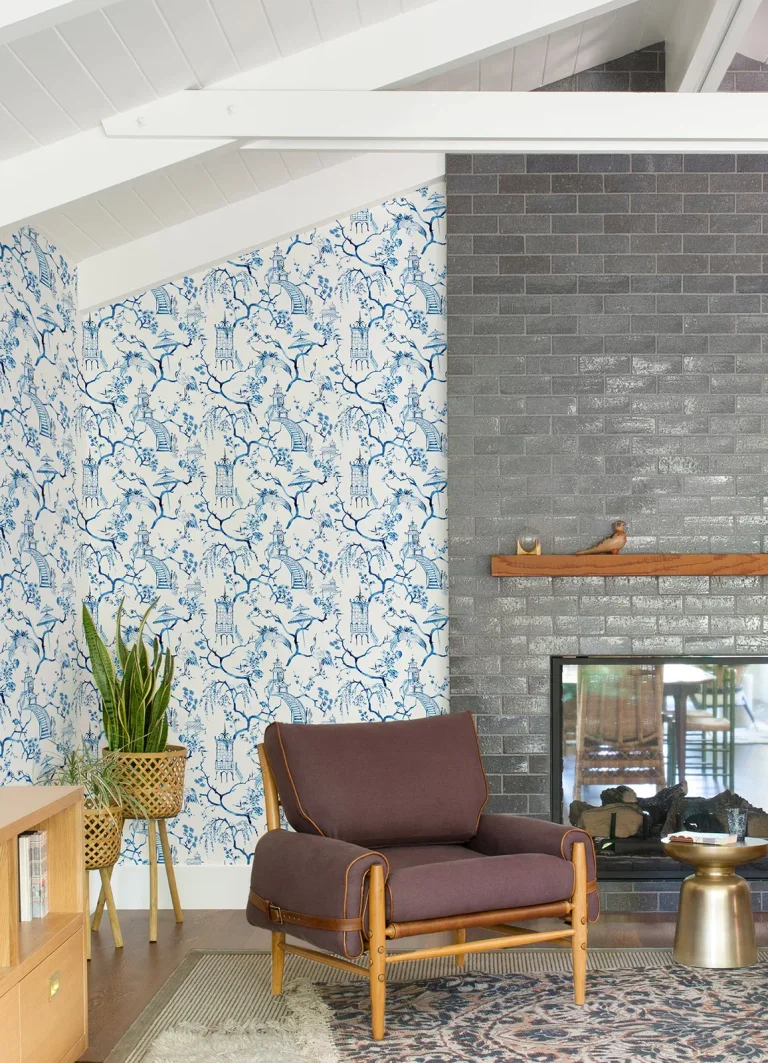 Serena Chinoiserie Wallpaper - Blue — Ảnh 4