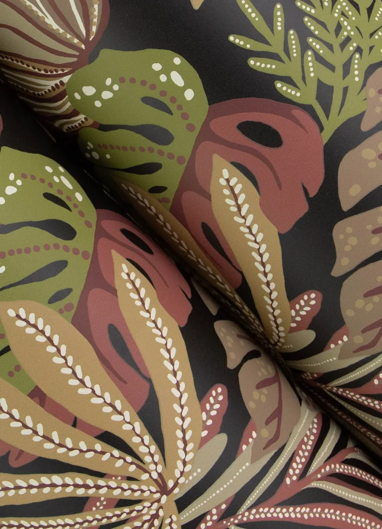 Alocasia Tropical Foliage Wallpaper - Burgundy — Ảnh 6