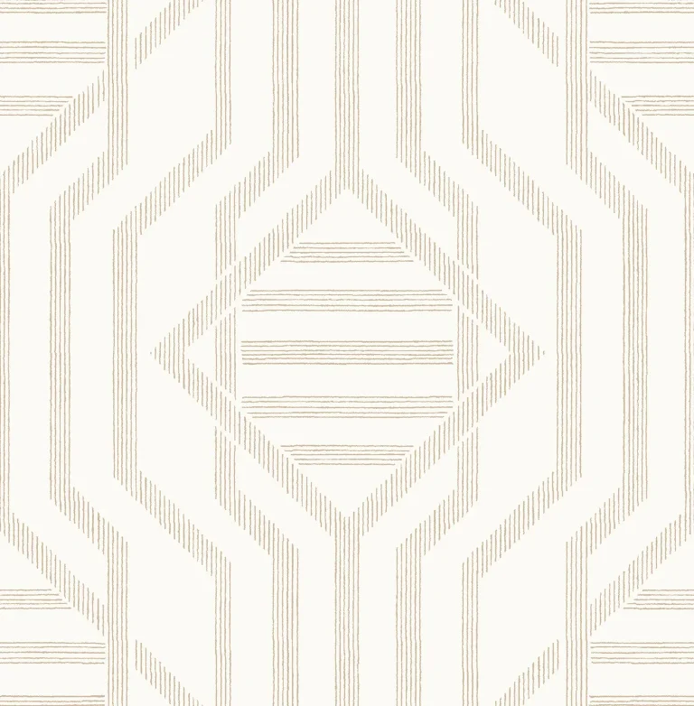 Essex Geometric Wallpaper - Wheat — Ảnh 5