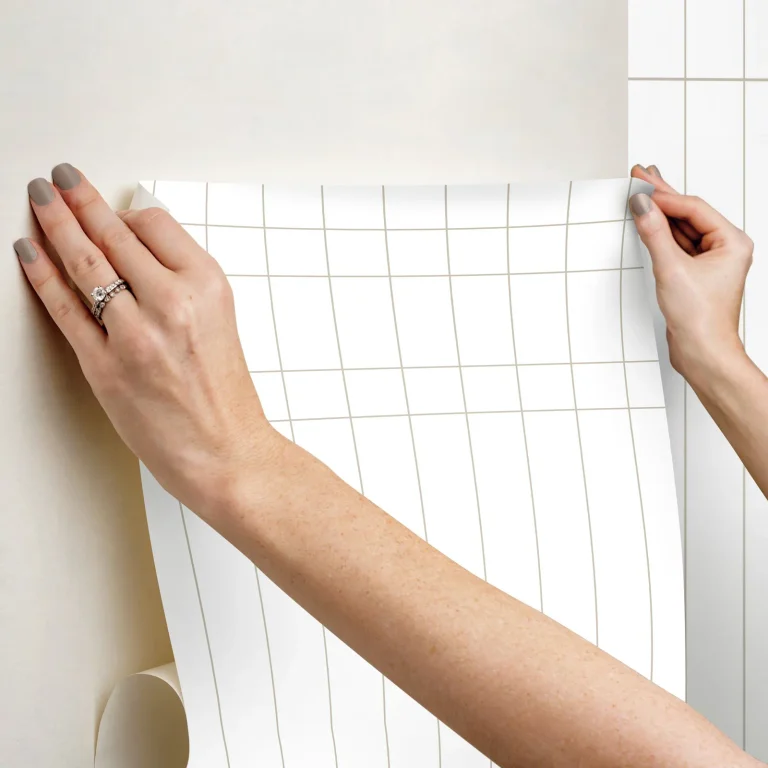 Magnolia Home Linear Gridwork Wallpaper - Linen on White — Ảnh 7