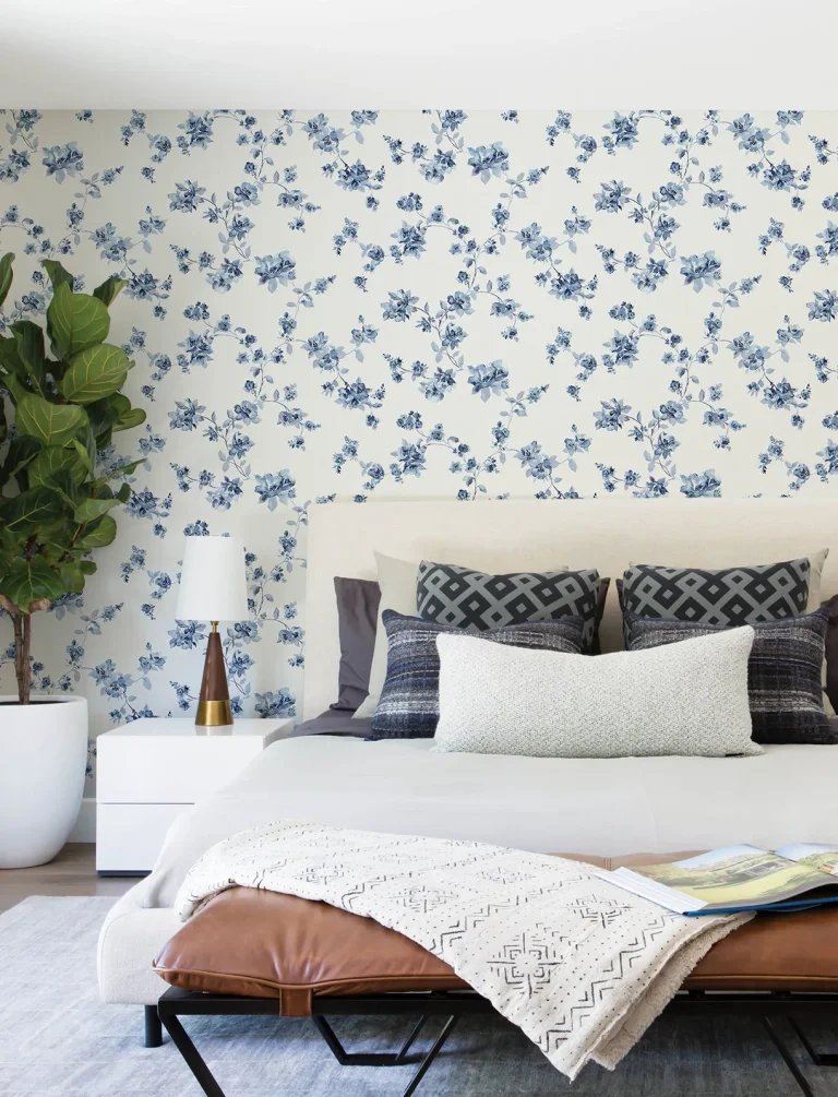 Chesapeake Festival Floral Trailing Wallpaper - Blue — Ảnh 6