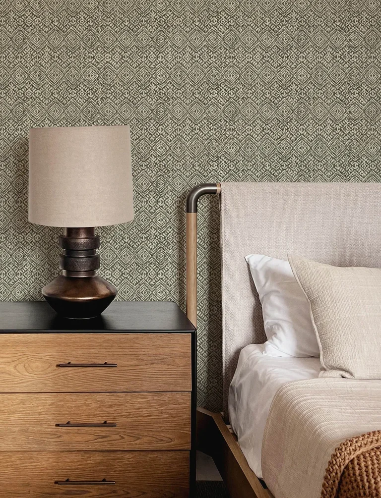 Gallivant Woven Geometric Wallpaper - Black — Ảnh 4