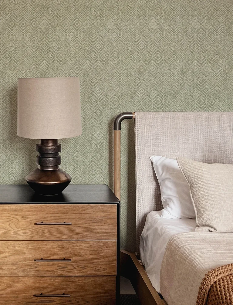 Gallivant Woven Geometric Wallpaper - Sage — Ảnh 5