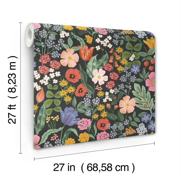 Rifle Paper Co. Blossom Wallpaper - Black — Ảnh 4
