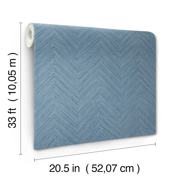 Chesapeake Caladesi Linen Chevron Wallpaper - Blue — Ảnh 6