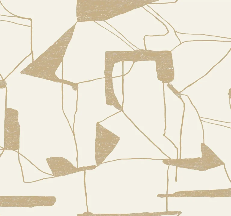 Abstract Geo Wallpaper - Cream/Gold — Ảnh 2