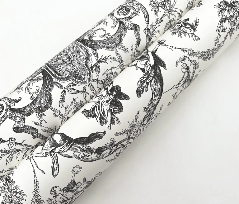 Old World Toile Wallpaper - Black/White — Ảnh 4