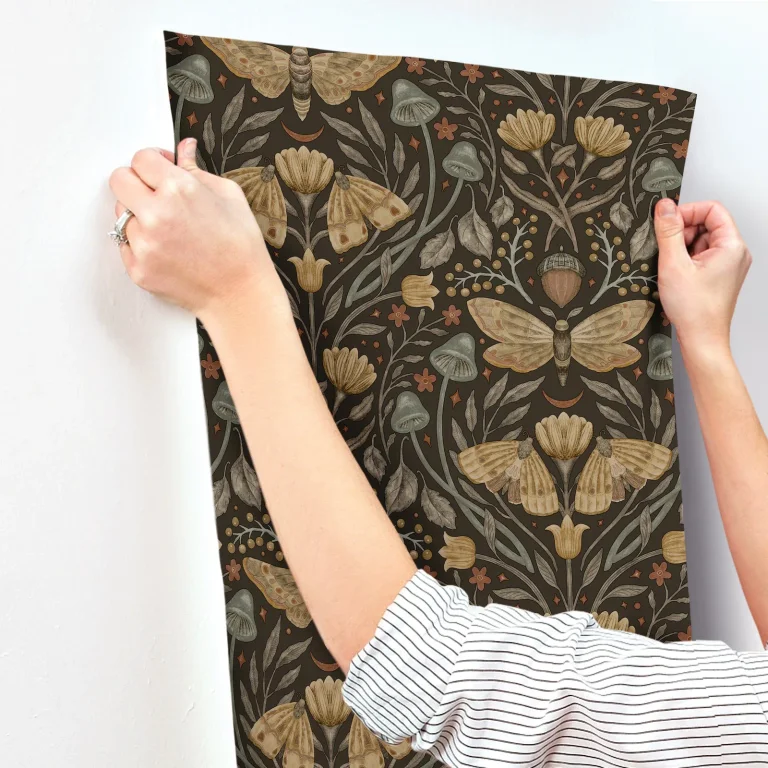 Chesapeake Mystic Moth Forest Magic Wallpaper - Black — Ảnh 3