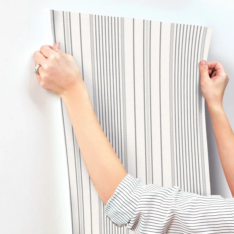 Navarres Stripe Wallpaper - Charcoal — Image 2