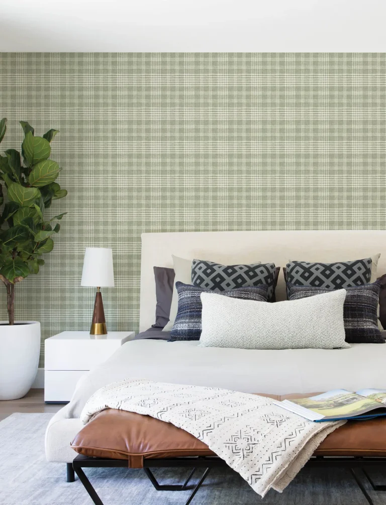 Chesapeake Perry Plaid Wallpaper - Green — Ảnh 7