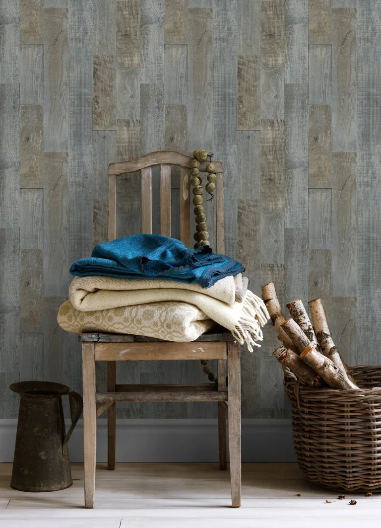Chesapeake Chebacco Wood Planks Wallpaper - Slate — Ảnh 4