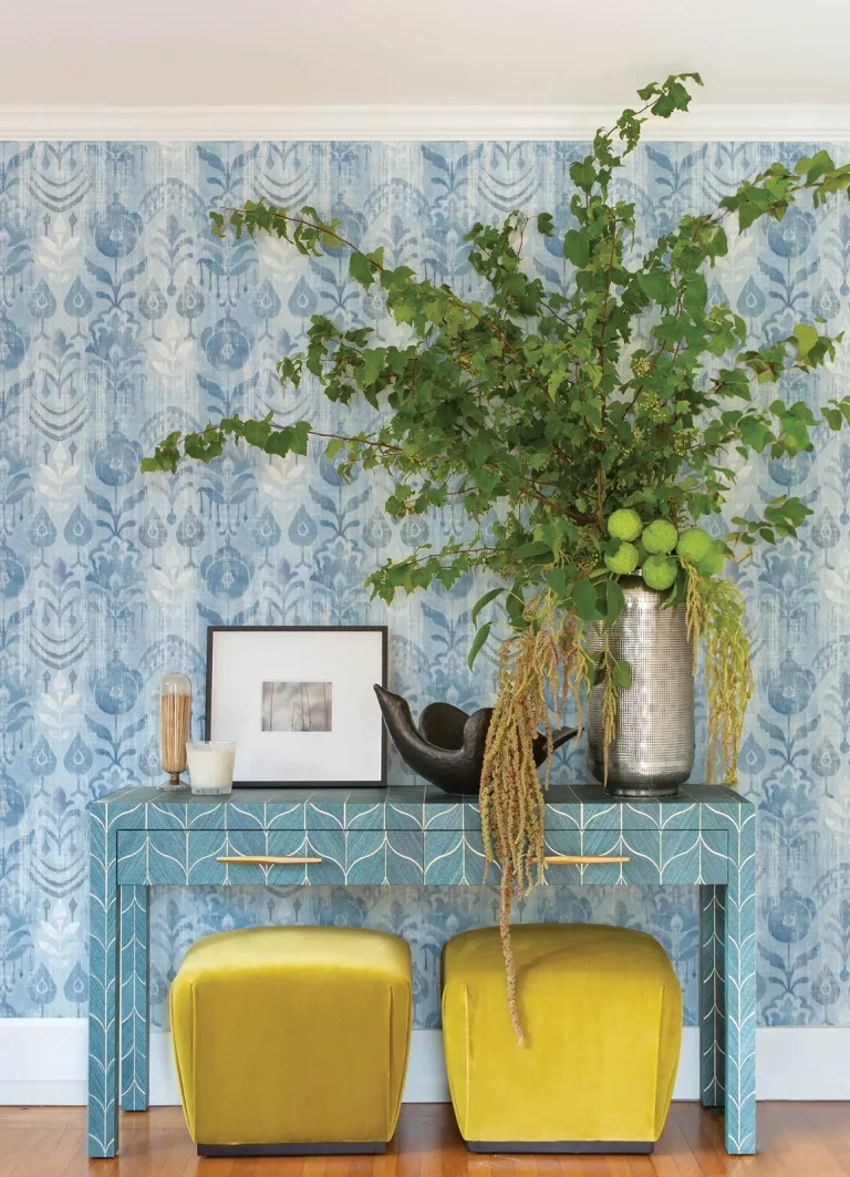 Pavord Floral Shibori Wallpaper - Blue — Image 2