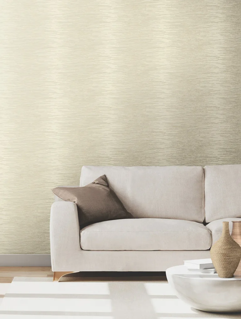 Ronald Redding Operetta Metallic Columns Wallpaper - Cream — Ảnh 5