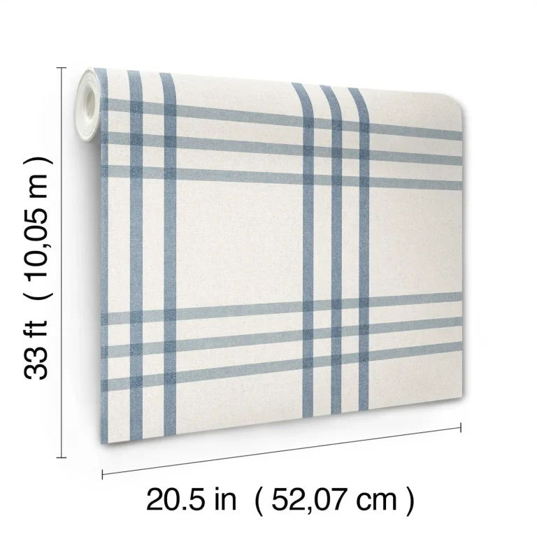 Chesapeake Fletcher Plaid Wallpaper - Blue — Ảnh 2