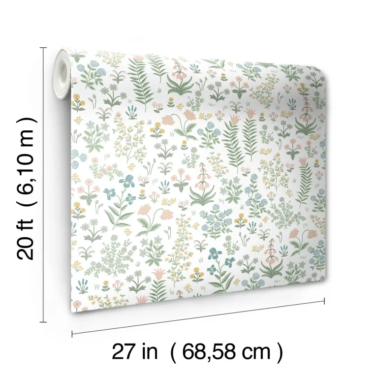 Rifle Paper Co. Menagerie Garden Peel and Stick Wallpaper - Blush Multi — Ảnh 6