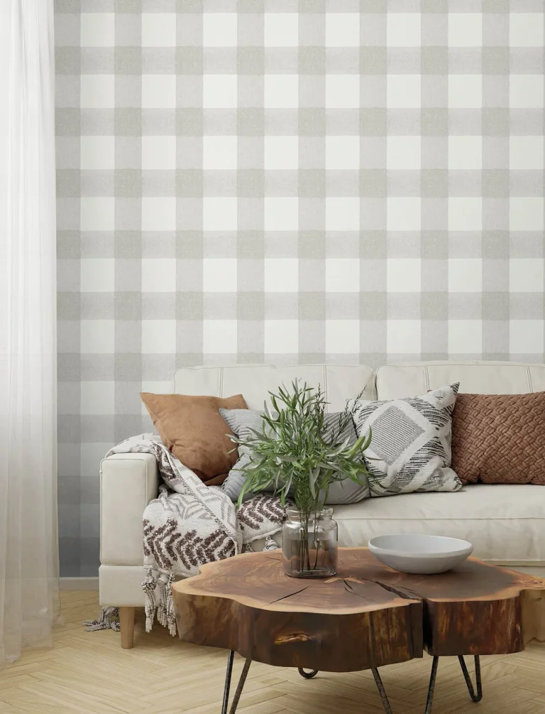 Chesapeake Thorpe Plaid Wallpaper - Light Grey — Image 5