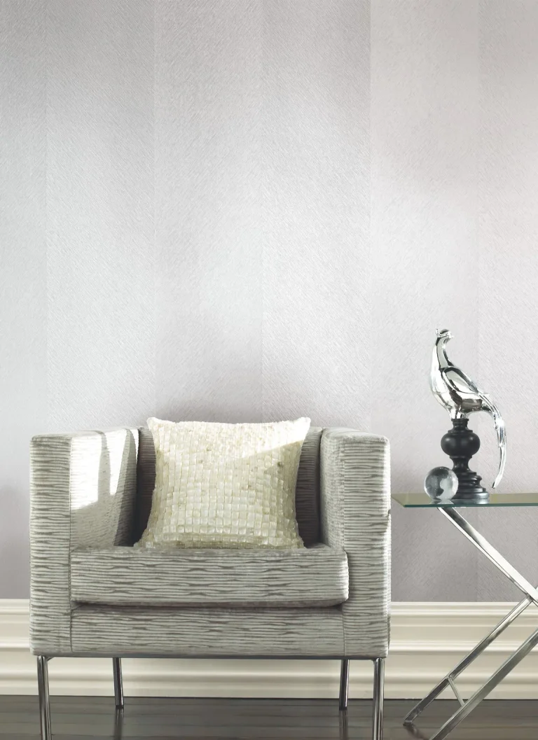 Etched Chevron Wallpaper - White — Ảnh 4