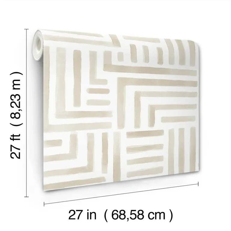 Painterly Labyrinth Wallpaper - Light Neutral — Ảnh 5