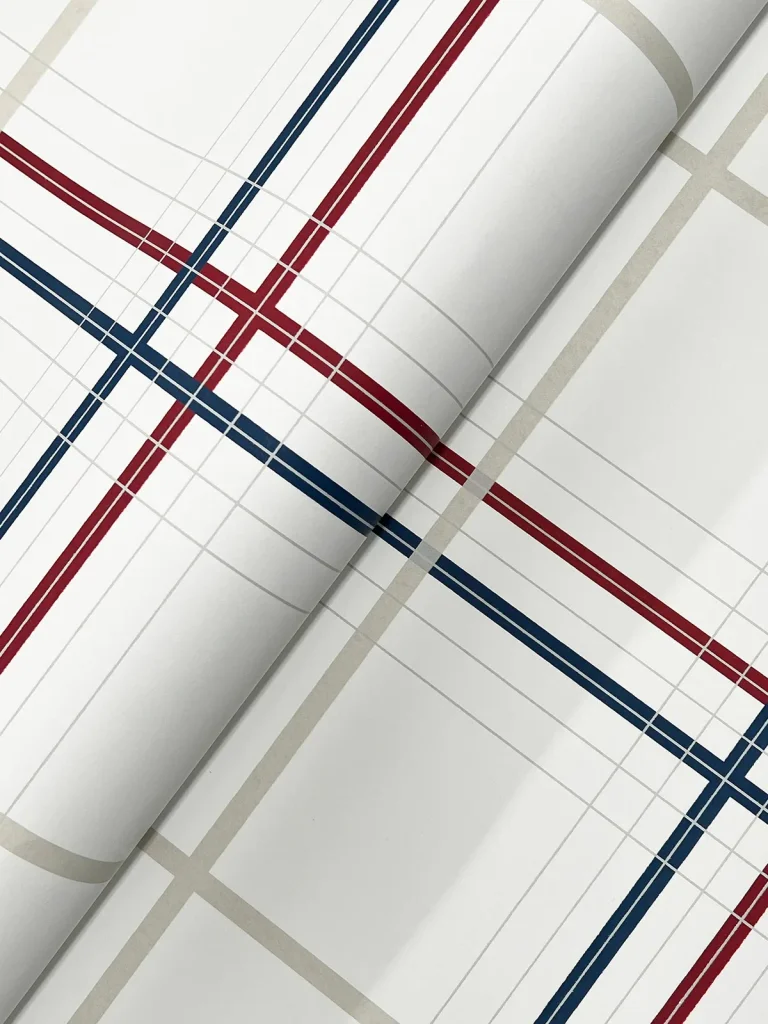 Ronald Redding Lakeside Plaid Tailored Wallpaper - Red — Ảnh 2
