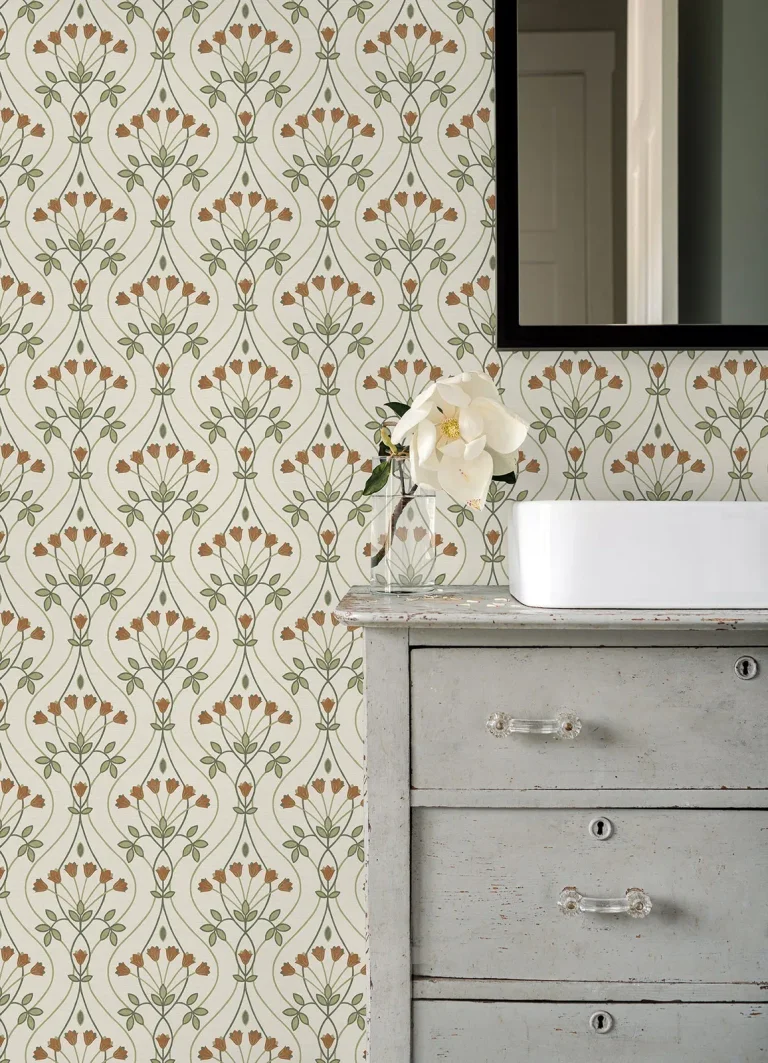 Dard Tulip Ogee Wallpaper - Green — Ảnh 2