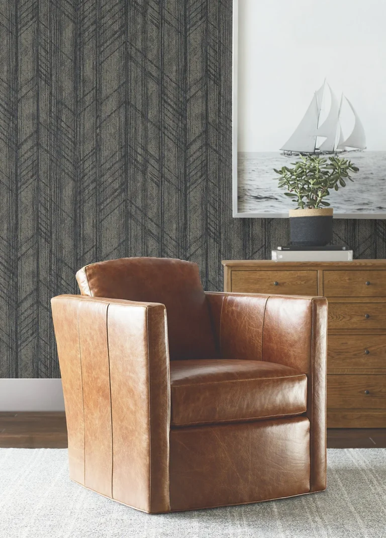 Ronald Redding Winthrop Geometric Wallpaper - Slate — Image 2