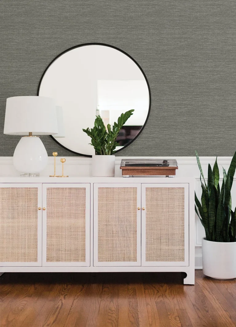 Malin Faux Grasscloth Wallpaper - Grey — Ảnh 3
