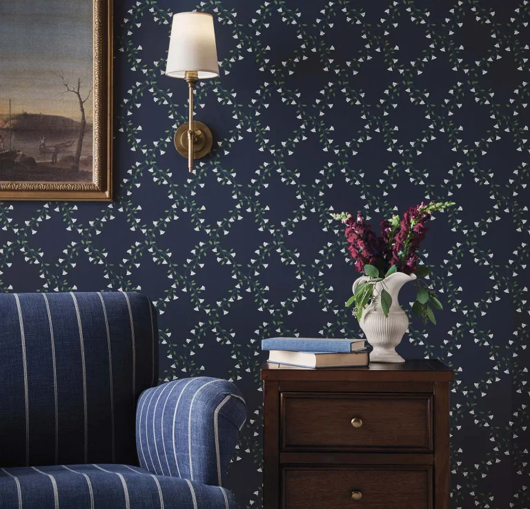Rifle Paper Co. Bellflower Wallpaper - Navy