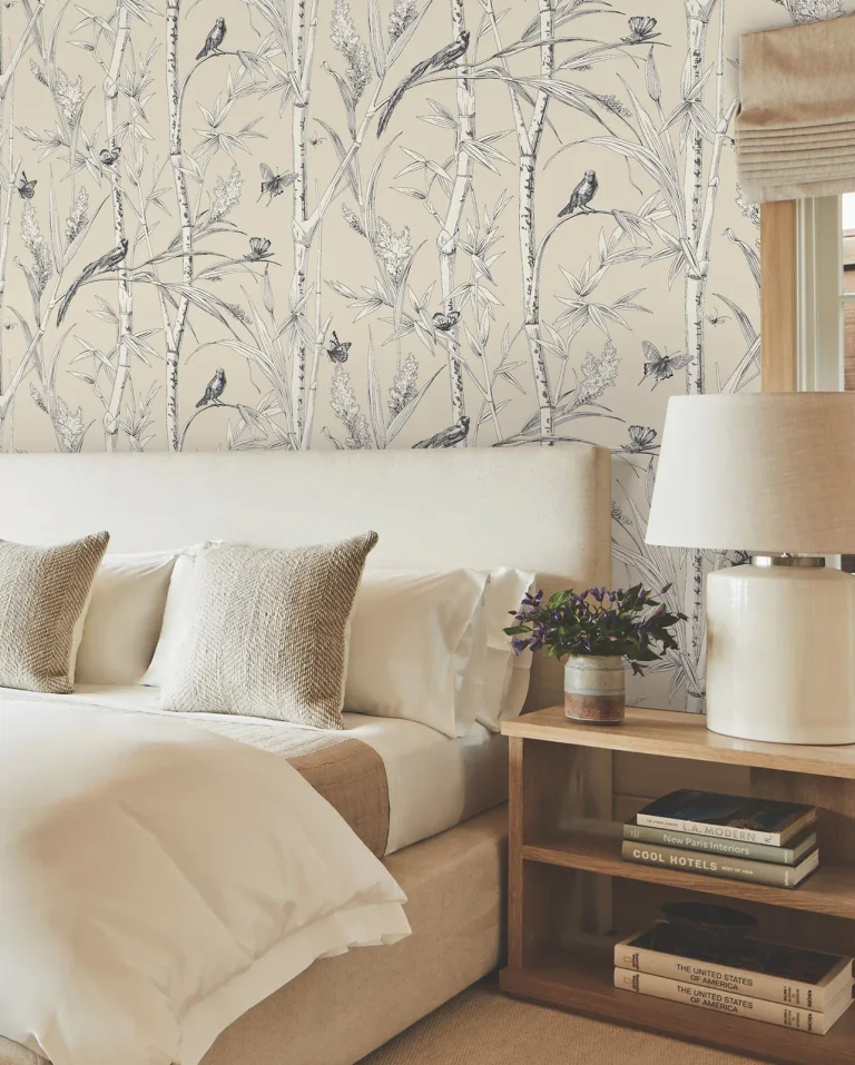 Bambou Toile Wallpaper - Beige — Image 7