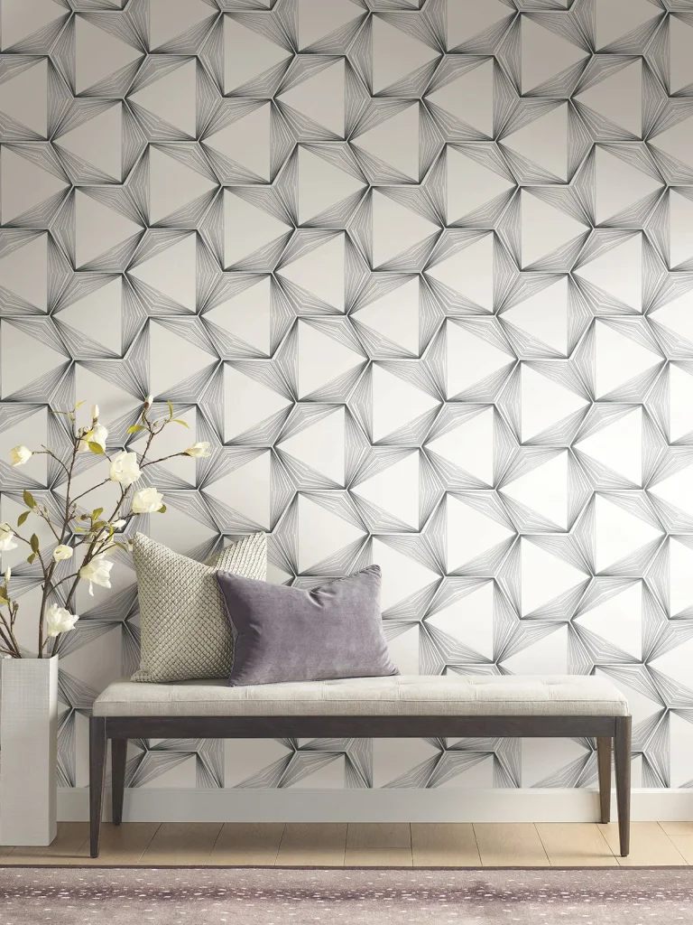 Candice Olson Honeycomb Peel and Stick Wallpaper - Charcoal — Image 2