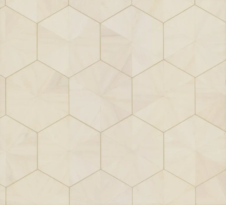 Ronald Redding Hexagram Wood Veneer Wallpaper - Cream — Image 2