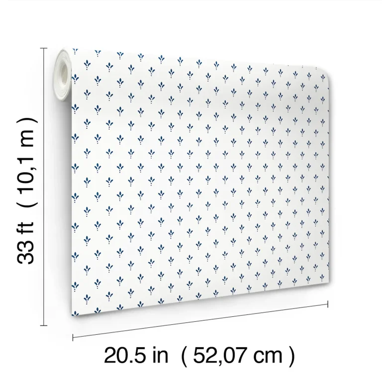 Magnolia Home Charm Wallpaper - Navy On White — Ảnh 5