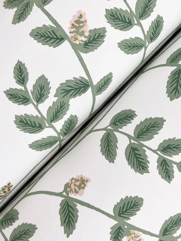 Rifle Paper Co. Climbing Vine Wallpaper - White & Gold — Ảnh 3