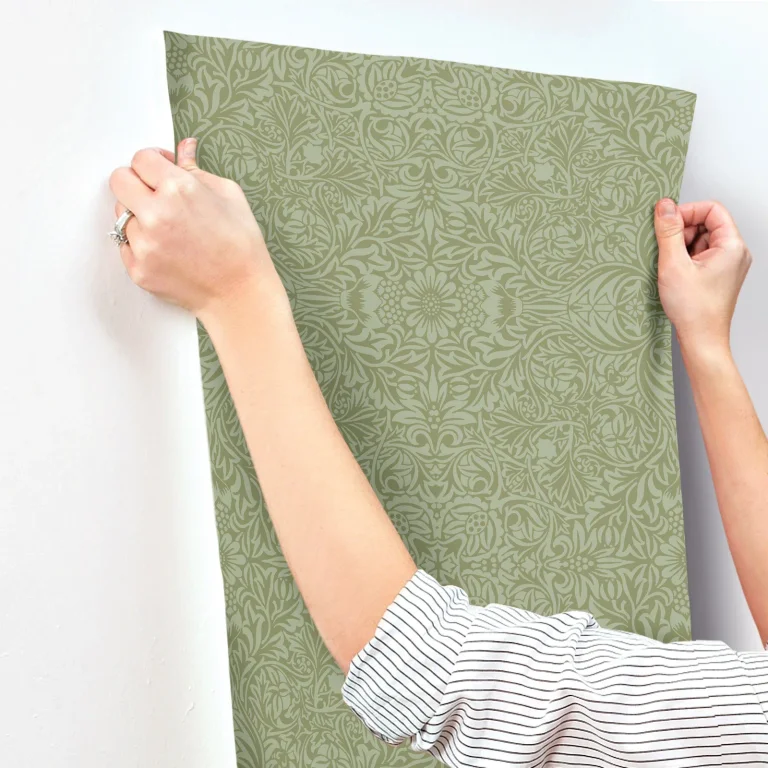 Ceiling Intricate Floral Wallpaper - Green — Ảnh 3