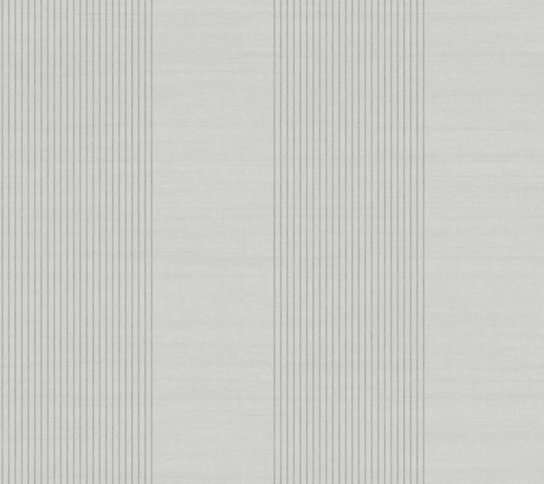 Ronald Redding Archer Stripe Faux Linen Wallpaper - Grey — Image 4