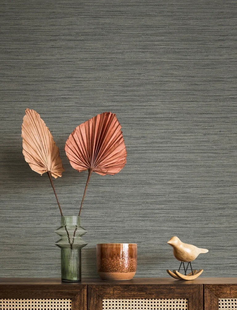 Sheehan Faux Grasscloth Wallpaper - Stone — Ảnh 4