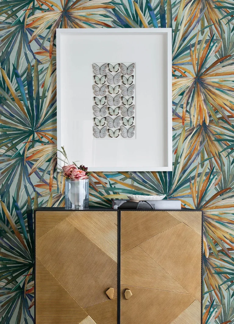 Corifa Palm Leaf Wallpaper - Sea Green — Ảnh 2
