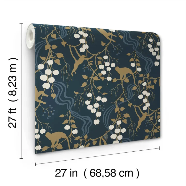 Linden Jungle Canopy Wallpaper - Navy — Ảnh 7