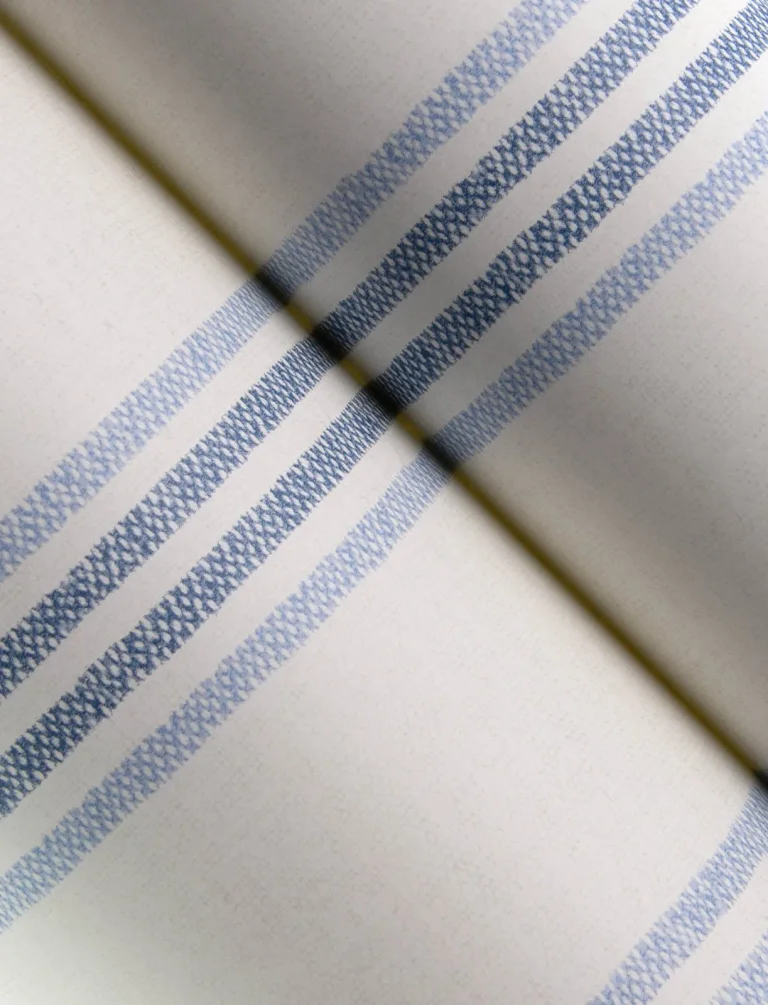 Chesapeake Lovage Linen Stripe Wallpaper - Blue — Ảnh 5
