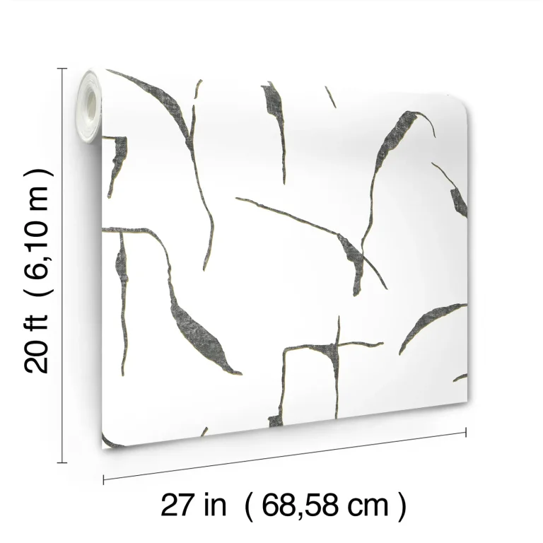 Nikki Chu Ivory Coast Peel and Stick Wallpaper - Black & Gold — Ảnh 3