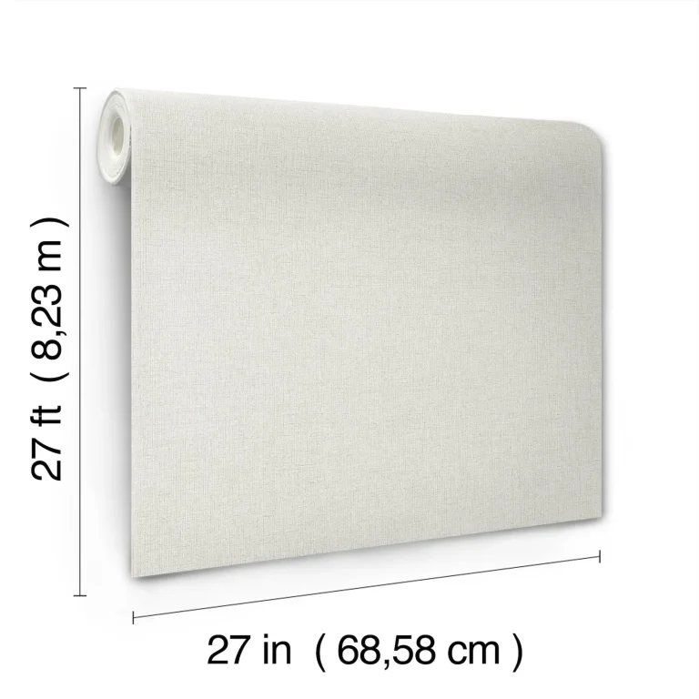 Heathered Linen Faux Fabric Wallpaper - Off-White — Ảnh 5