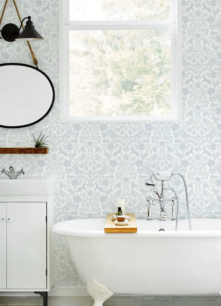 Chesapeake Forest Dance Damask Wallpaper - Light Blue — Ảnh 2