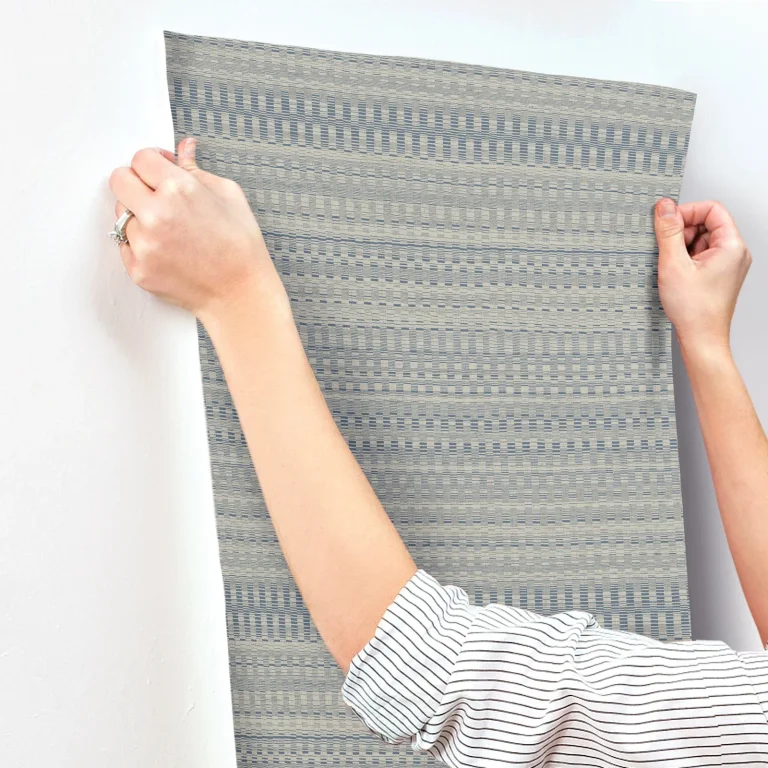 Tapestry Stitch Wallpaper - Navy — Image 3