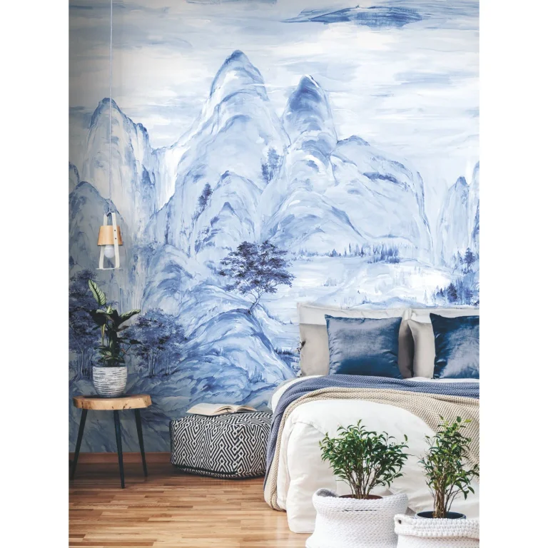 Ronald Redding Misty Mountain Wall Mural - Blue — Ảnh 5