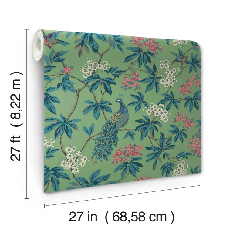 Ronald Redding Peacock Estate Wallpaper - Green — Ảnh 4
