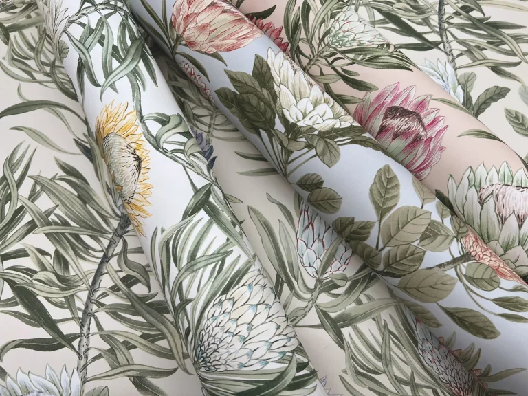 Protea Wallpaper - Cream/Blue — Ảnh 9