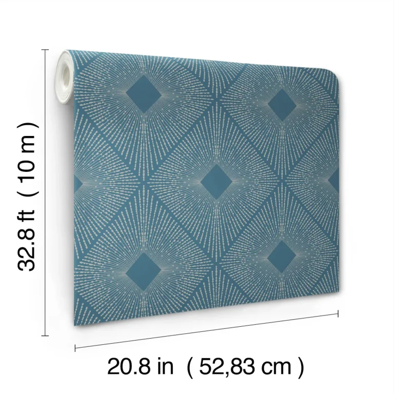Harlowe Wallpaper - Blue/Silver — Image 4